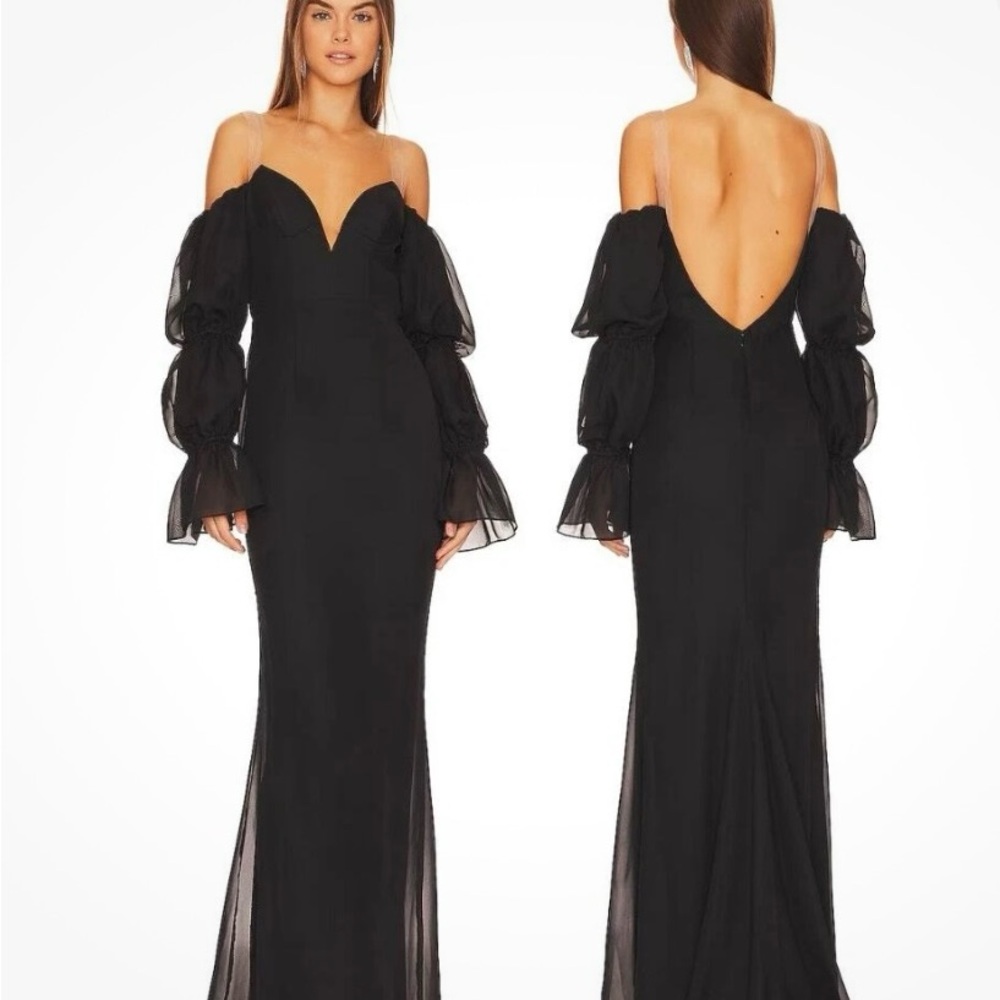 Katie May Elegant Black Off-Shoulder Evening Gown